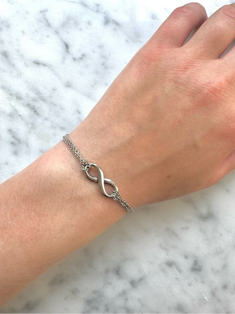 Tiffany Infinity - Sterling Silver Double Chain Bracelet